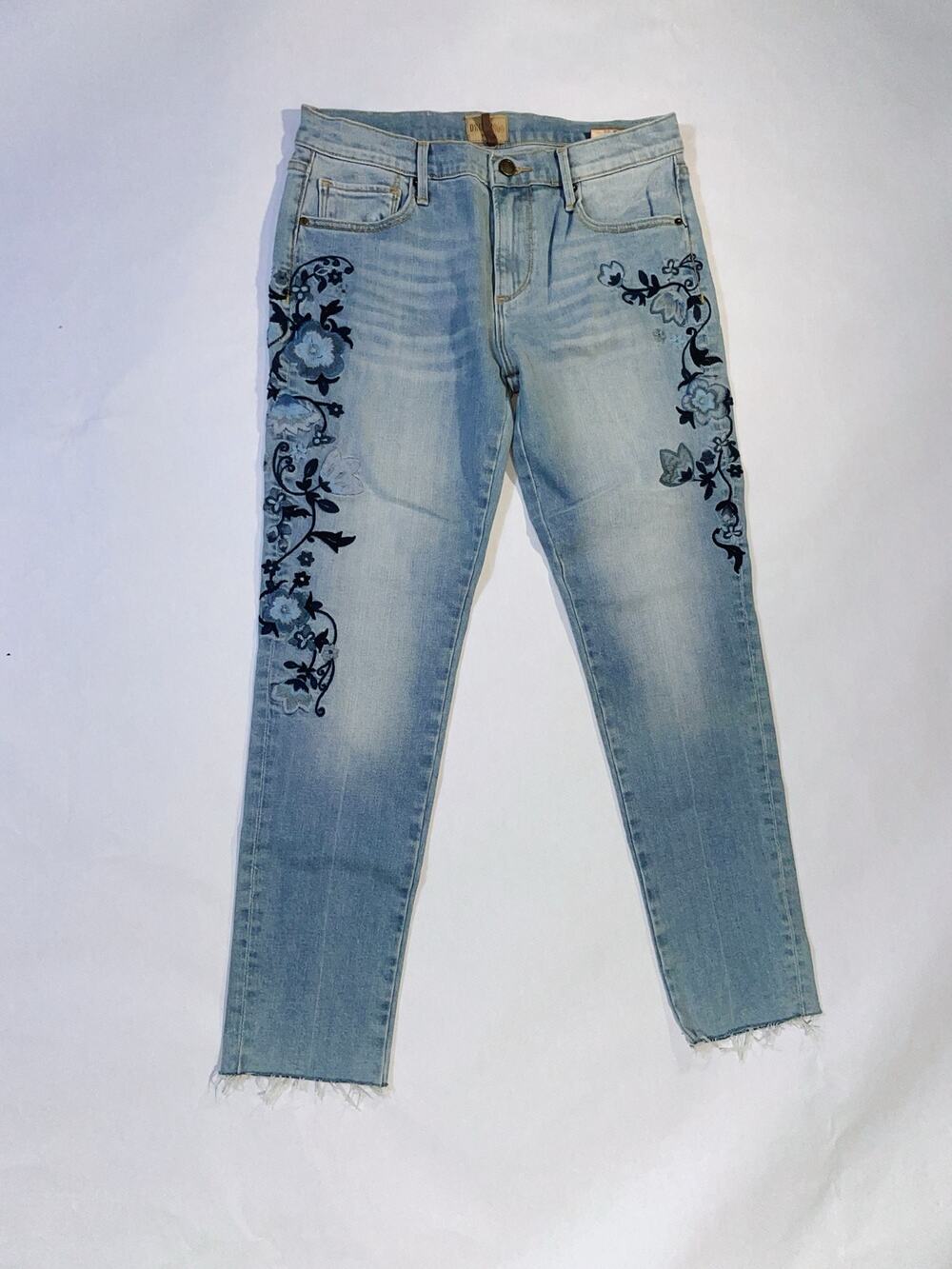 Driftwood Jackie Crop w/Black Embroidery - Womens Size 27 - Blue